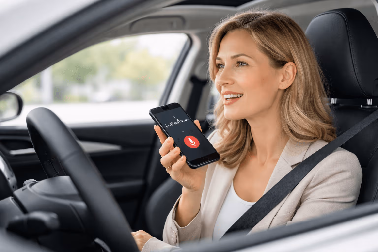 Eine Frau telefoniert Mobil über Swyx